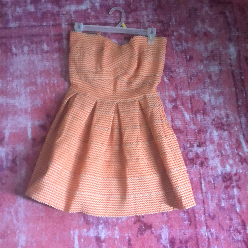 Orange Strapless Dress